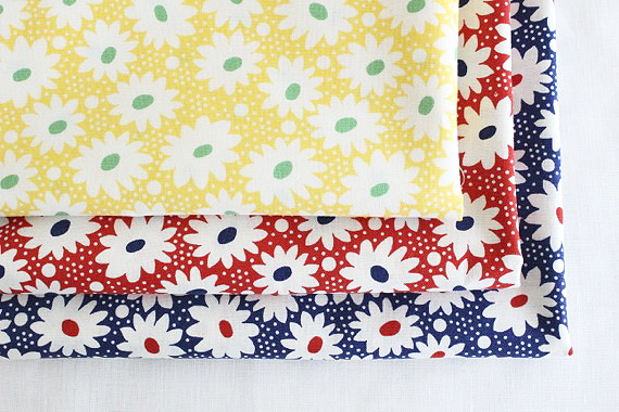 USPビンテージフラワーデイジーと水玉